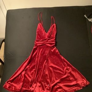 Size Small Shein Velvet Red Sparkle Dress